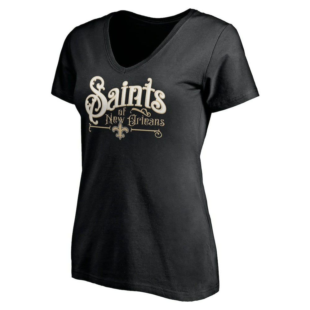 New Orleans Saints Women's Hometown Collection V-Neck T-Shirt Black | NFL