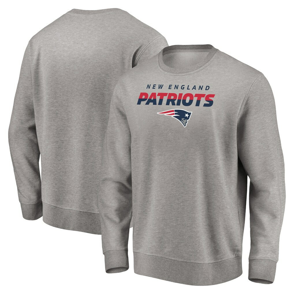 New England Patriots Elevate Play Pullover Sweatshirt Gray | NFL