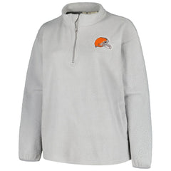 Cleveland Browns Profile Women's Plus Size Sherpa Quarter-Zip Jacket Gray | NFL
