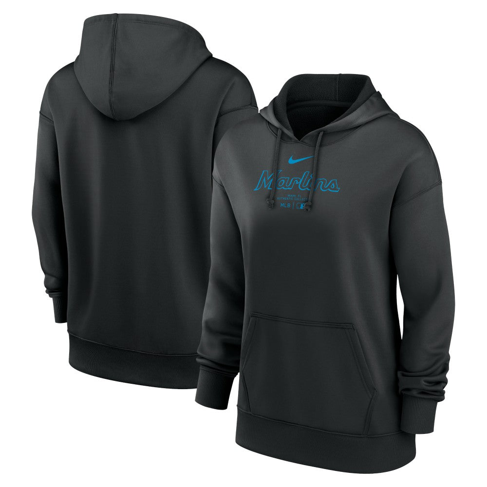 Miami Marlins Nike Women's Authentic Collection Performance Pullover Hoodie - MLB