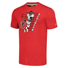 Bijan Robinson Atlanta Falcons Homage Unisex Caricature Player Tri-Blend T-Shirt Red | NFL