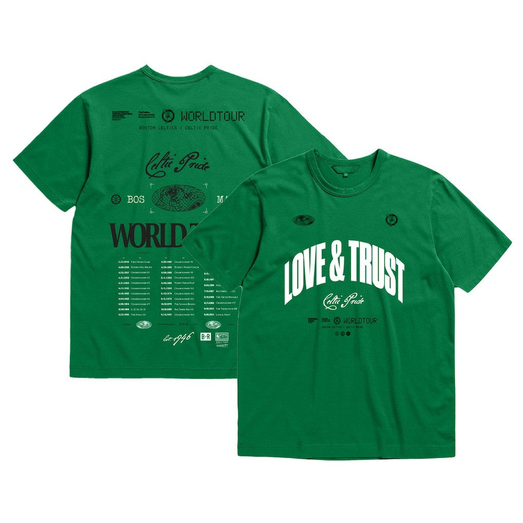 Boston Celtics Bleacher Report x  Unisex World Tour T-Shirt Kelly Green - NBA