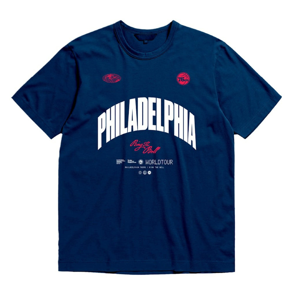 Philadelphia 76ers Bleacher Report x  Unisex World Tour T-Shirt Navy - NBA