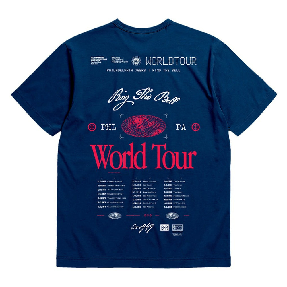 Philadelphia 76ers Bleacher Report x  Unisex World Tour T-Shirt Navy - NBA