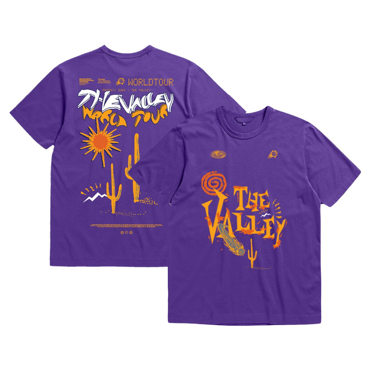 Phoenix Suns Bleacher Report x  Unisex World Tour T-Shirt Purple - NBA