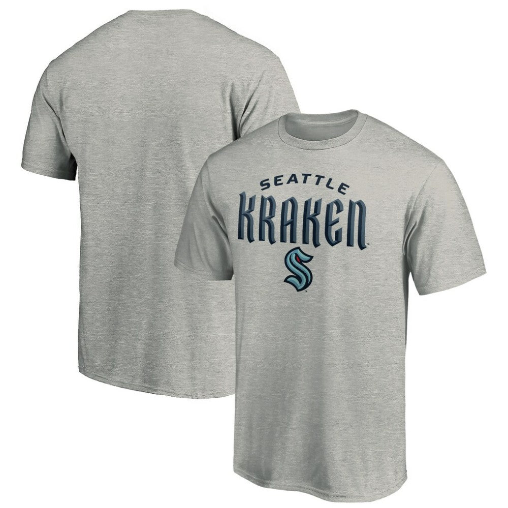 Seattle Kraken Team Lockup T-Shirt - Heather Gray - NHL