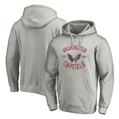 Washington Capitals Heritage Pullover Hoodie - Heather Gray - NHL