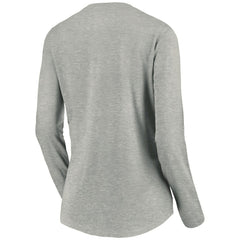 Seattle Kraken Women's Primary Logo V-Neck Long Sleeve T-Shirt - Gray - NHL