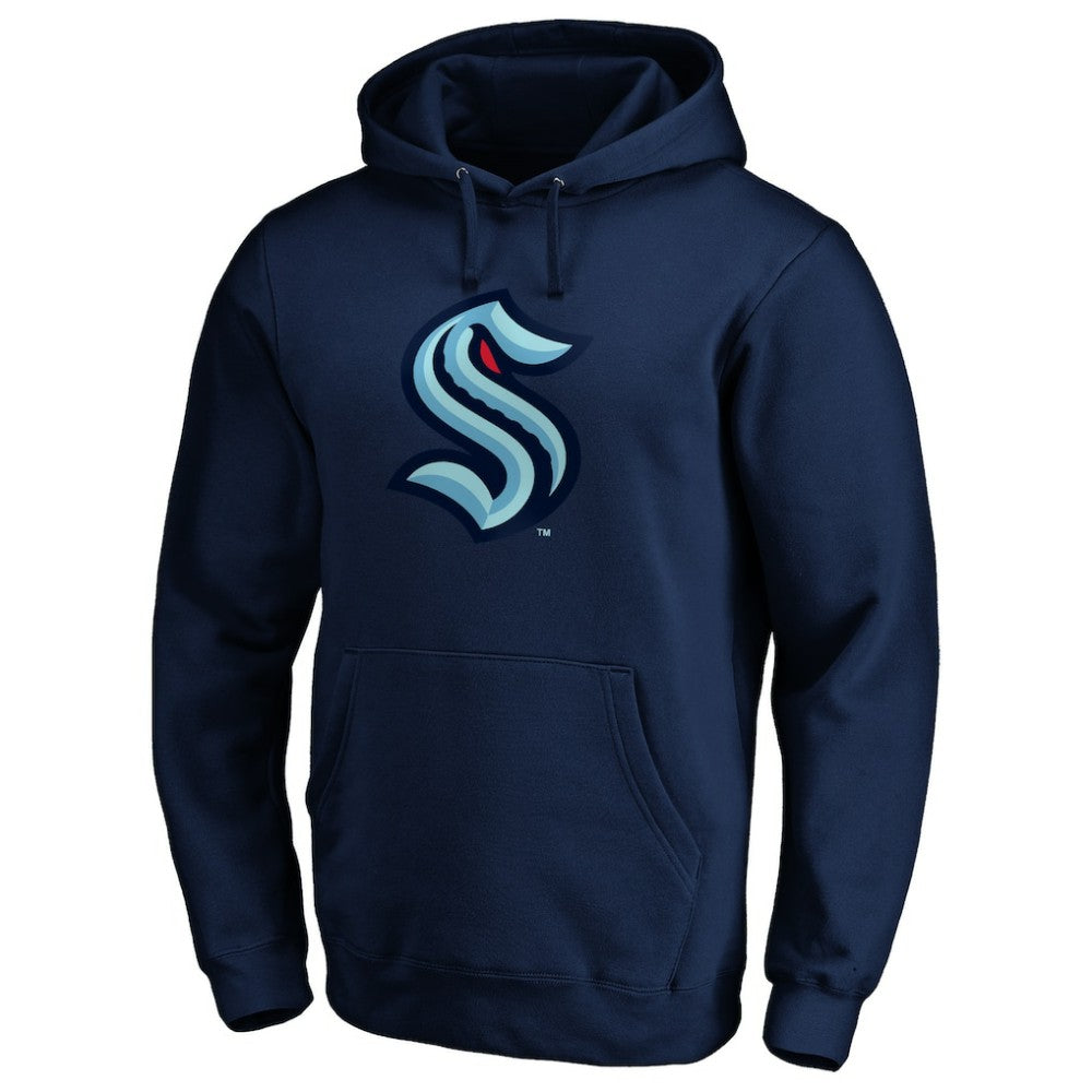 Seattle Kraken Primary Logo Pullover Hoodie - Deep Sea Blue - NHL