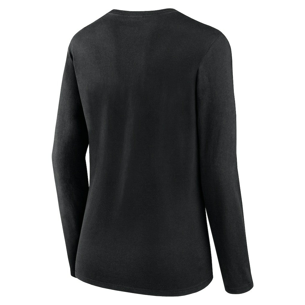 Carolina Panthers Women's Plus Size Foiled Play Long Sleeve T-Shirt Black | Fanatics