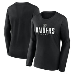 Las Vegas Raiders Women's Plus Size Foiled Play Long Sleeve T-Shirt Black | Fanatics