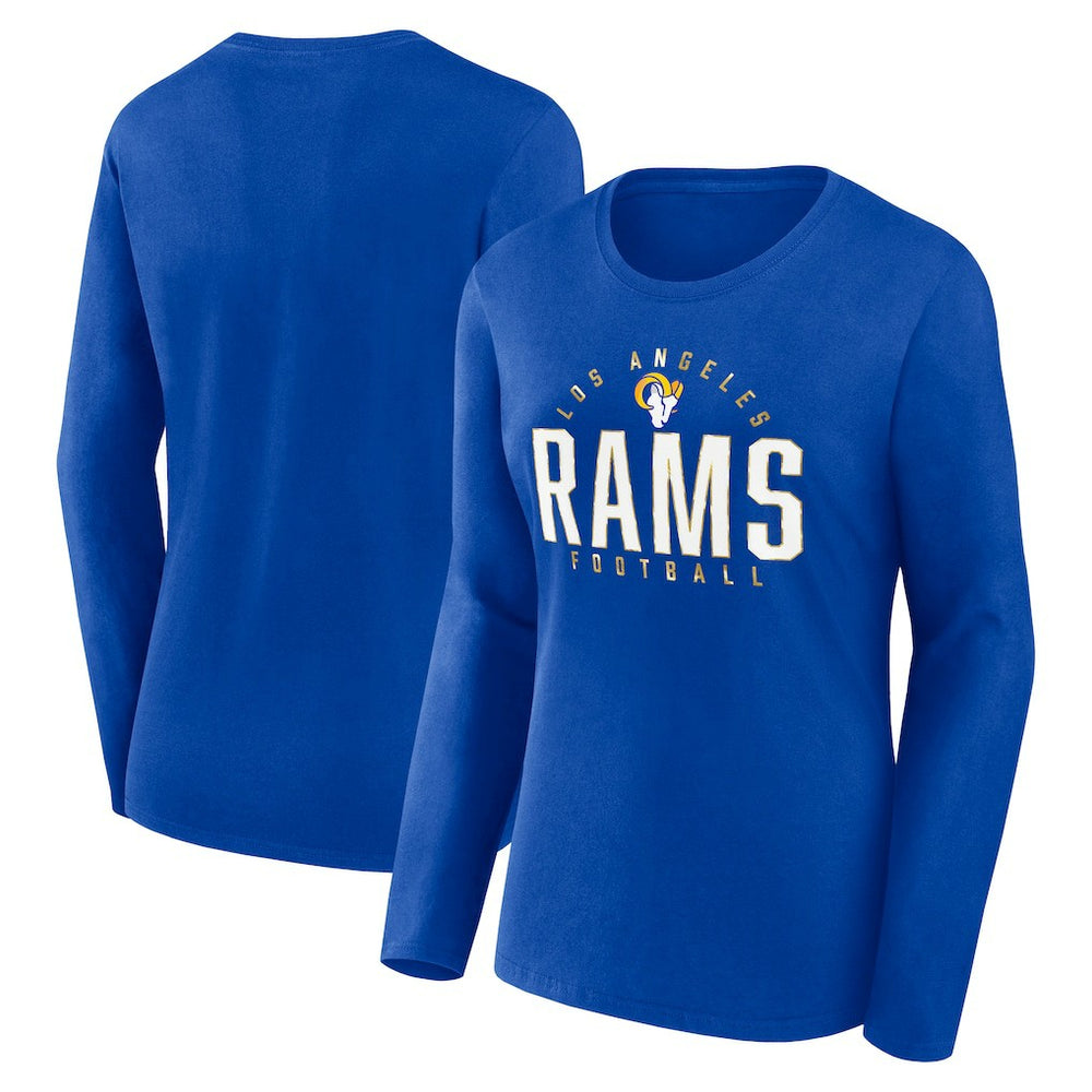 Los Angeles Rams Women's Plus Size Foiled Play Long Sleeve T-Shirt Royal | Fanatics