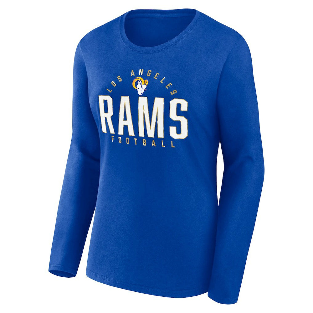 Los Angeles Rams Women's Plus Size Foiled Play Long Sleeve T-Shirt Royal | Fanatics
