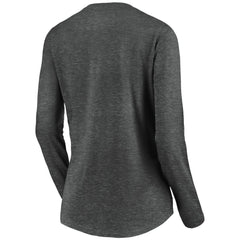 Vegas Golden Knights Women's Primary Logo V-Neck Long Sleeve T-Shirt - Charcoal - NHL
