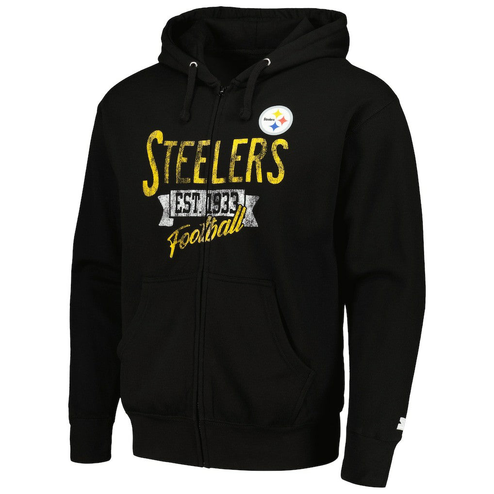Pittsburgh Steelers Starter Domestic Post Season Full-Zip Hoodie Black | NFL