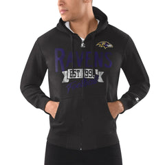 Baltimore Ravens Starter Domestic Post Season Full-Zip Hoodie Black | NFL