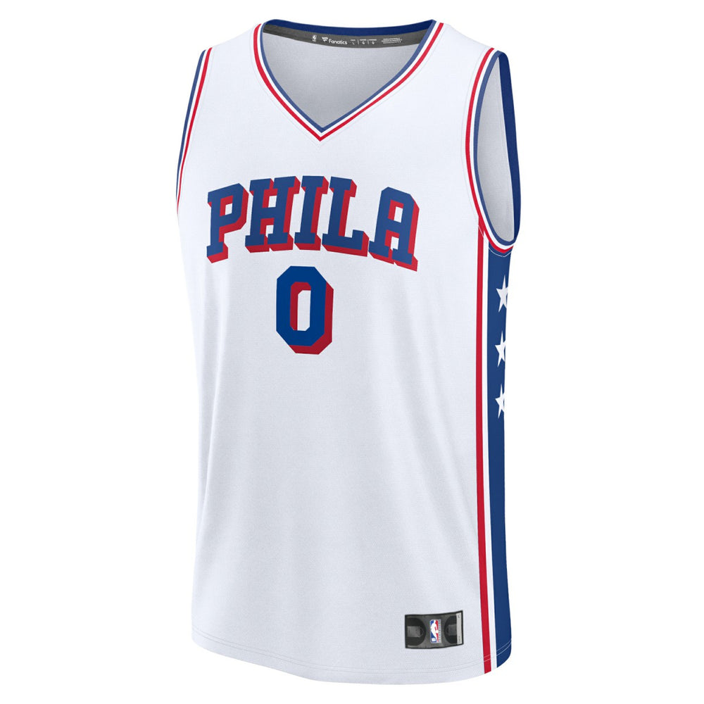 Tyrese Maxey Philadelphia 76ers Fast Break Replica Player Jersey Association Edition White - NBA