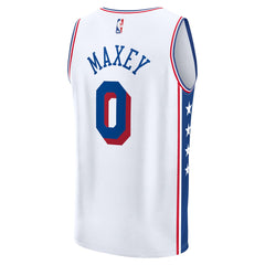 Tyrese Maxey Philadelphia 76ers Fast Break Replica Player Jersey Association Edition White - NBA