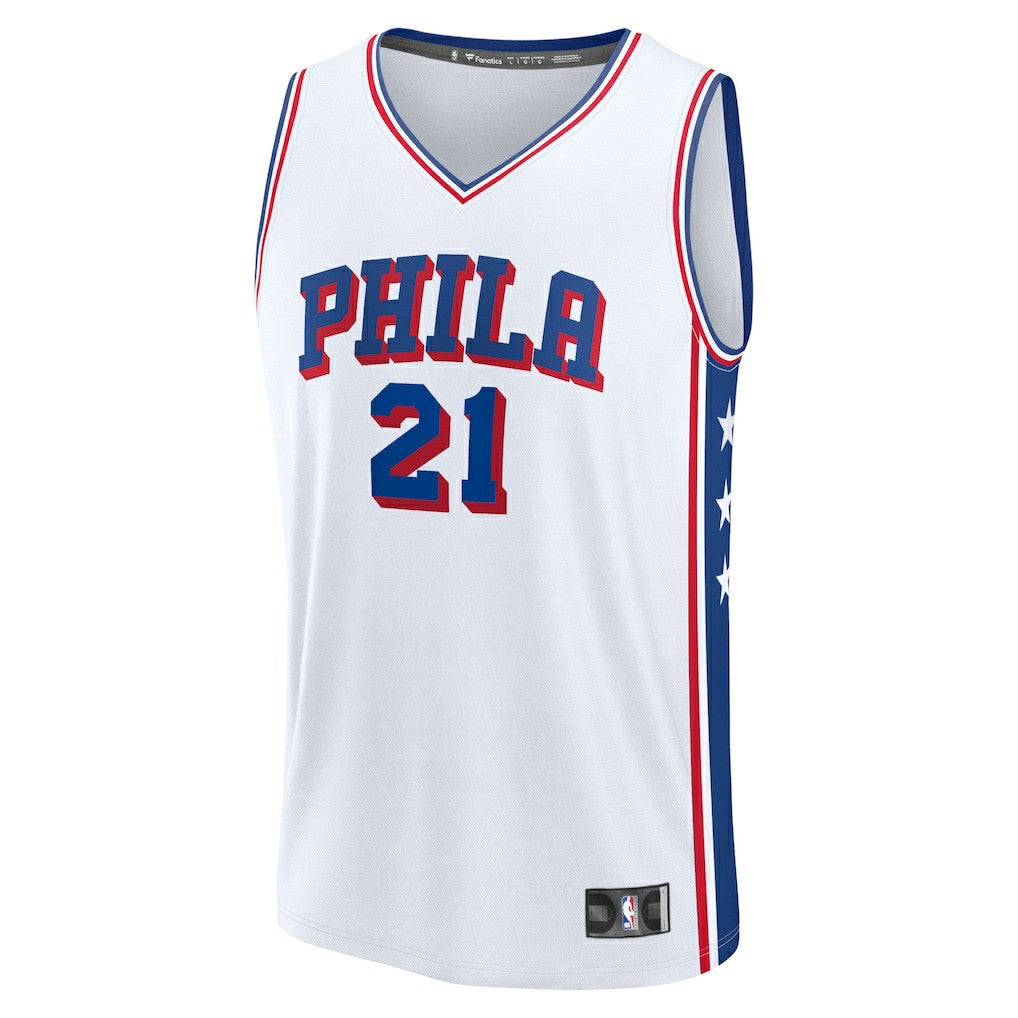 Joel Embiid Philadelphia 76ers Fast Break Replica Player Jersey Association Edition White - NBA