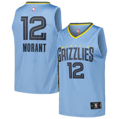 Ja Morant Memphis Grizzlies Fast Break Replica Player Jersey Statement Edition Light Blue - NBA