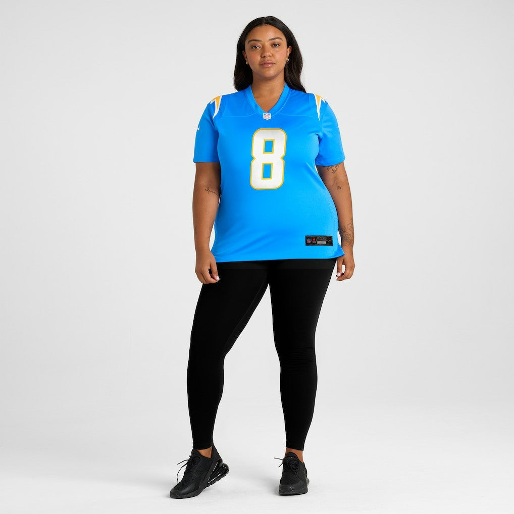 Max Duggan Los Angeles Chargers Women's Team Game Jersey Powder Blue | Nike for Sale