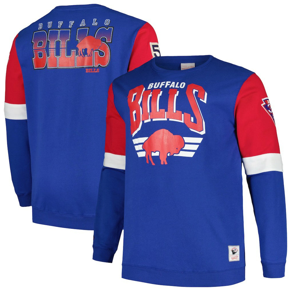 Buffalo Bills Big & Tall Fleece Pullover Sweatshirt Royal | Mitchell & Ness