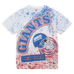 New York Giants Big & Tall Allover Print T-Shirt White | Mitchell & Ness