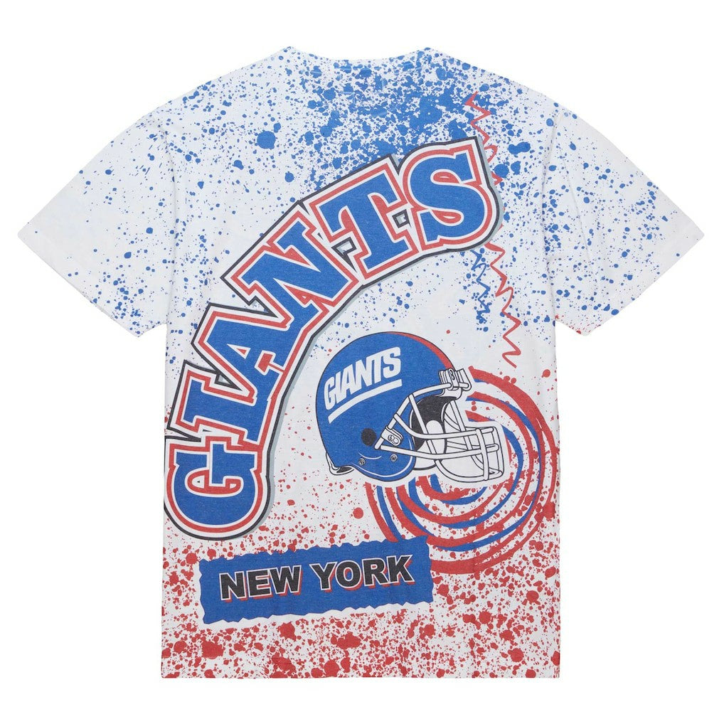 New York Giants Big & Tall Allover Print T-Shirt White | Mitchell & Ness
