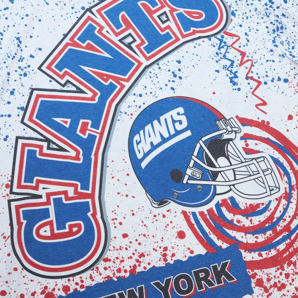 New York Giants Big & Tall Allover Print T-Shirt White | Mitchell & Ness