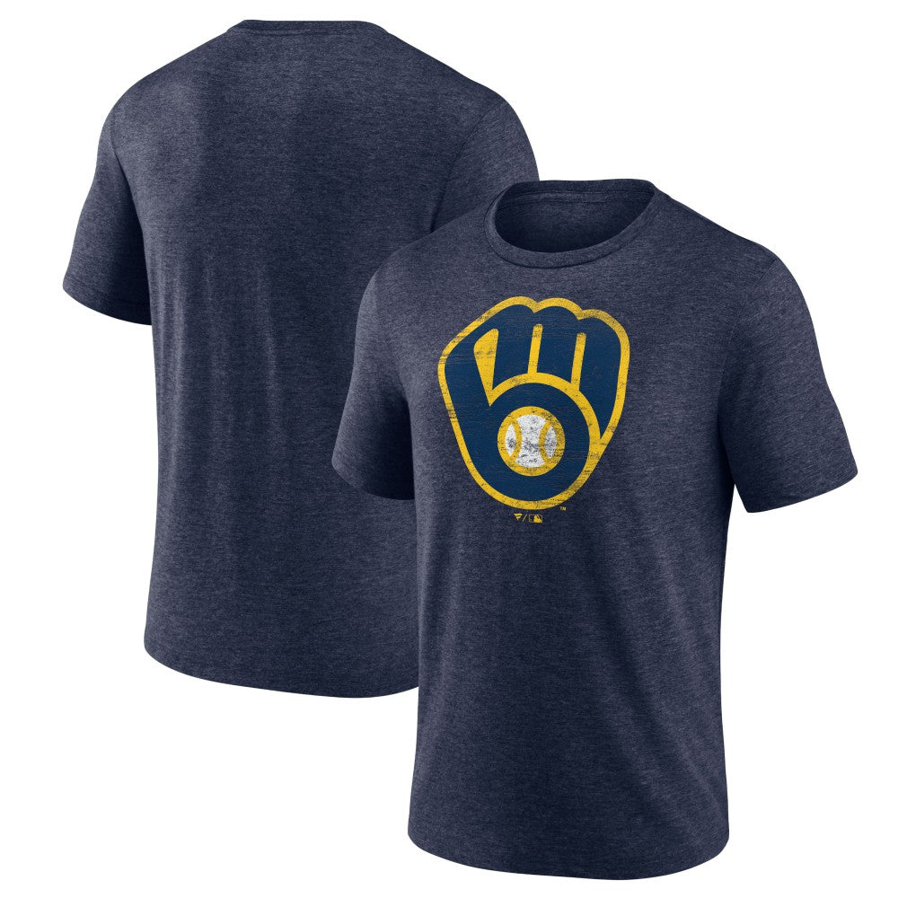 Milwaukee Brewers Official Logo Tri-Blend T-Shirt - MLB