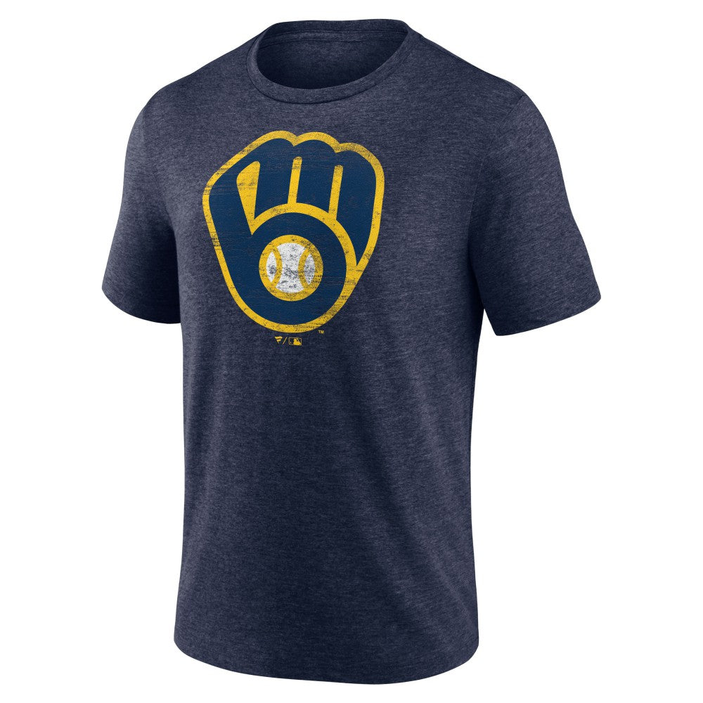Milwaukee Brewers Official Logo Tri-Blend T-Shirt - MLB
