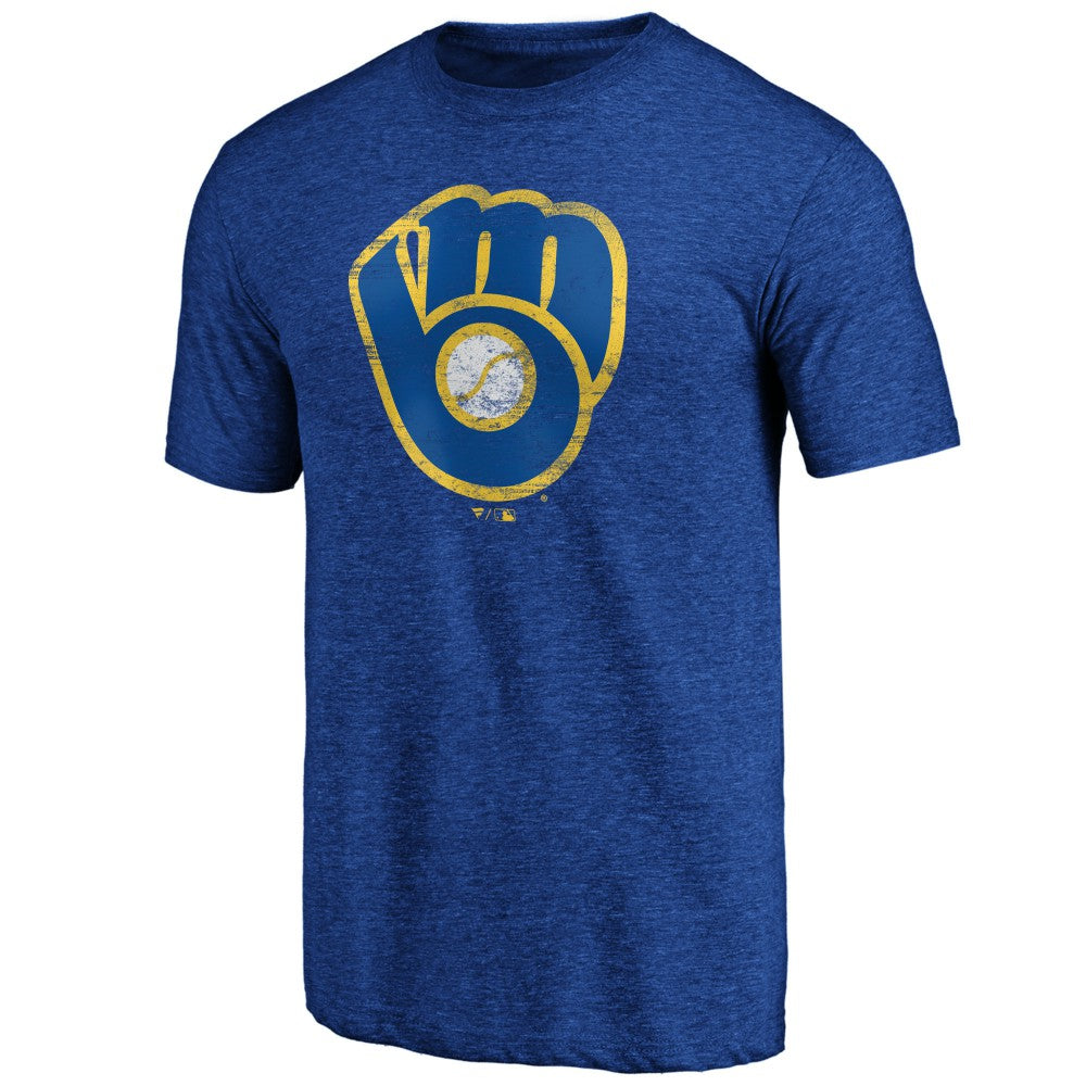 Milwaukee Brewers Official Logo Tri-Blend T-Shirt - MLB