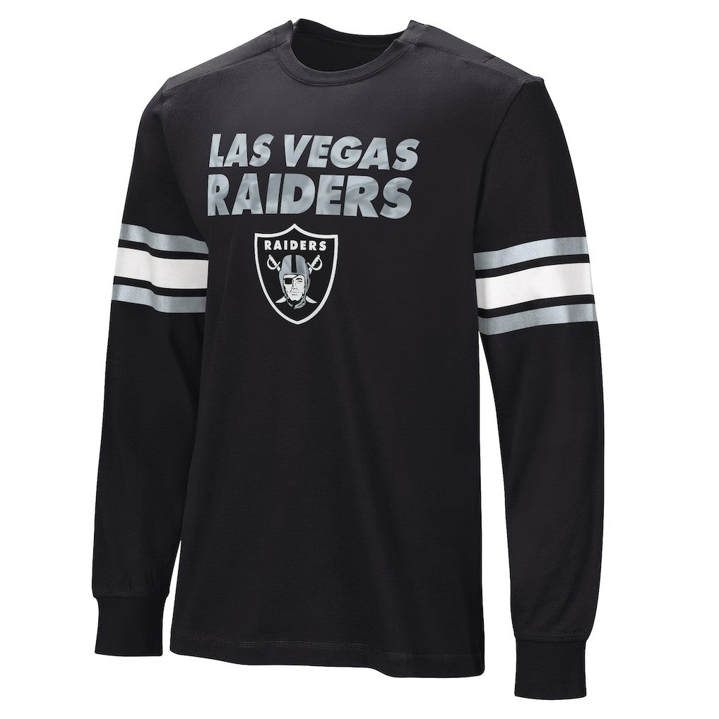 Las Vegas Raiders Hands Off Long Sleeve Adaptive T-Shirt Black | NFL