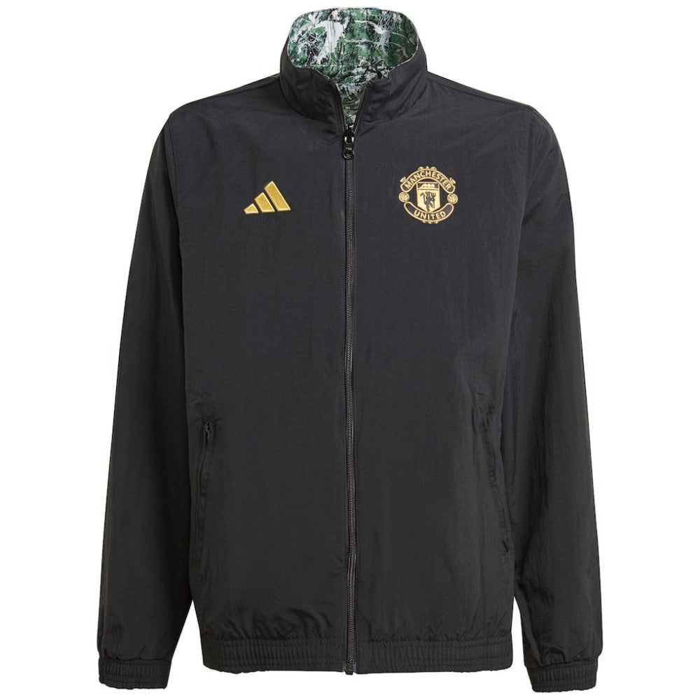 Manchester United x Stone Roses Originals Youth 2023/24 Reversible Anthem Full-Zip Jacket Black | Adidas Online