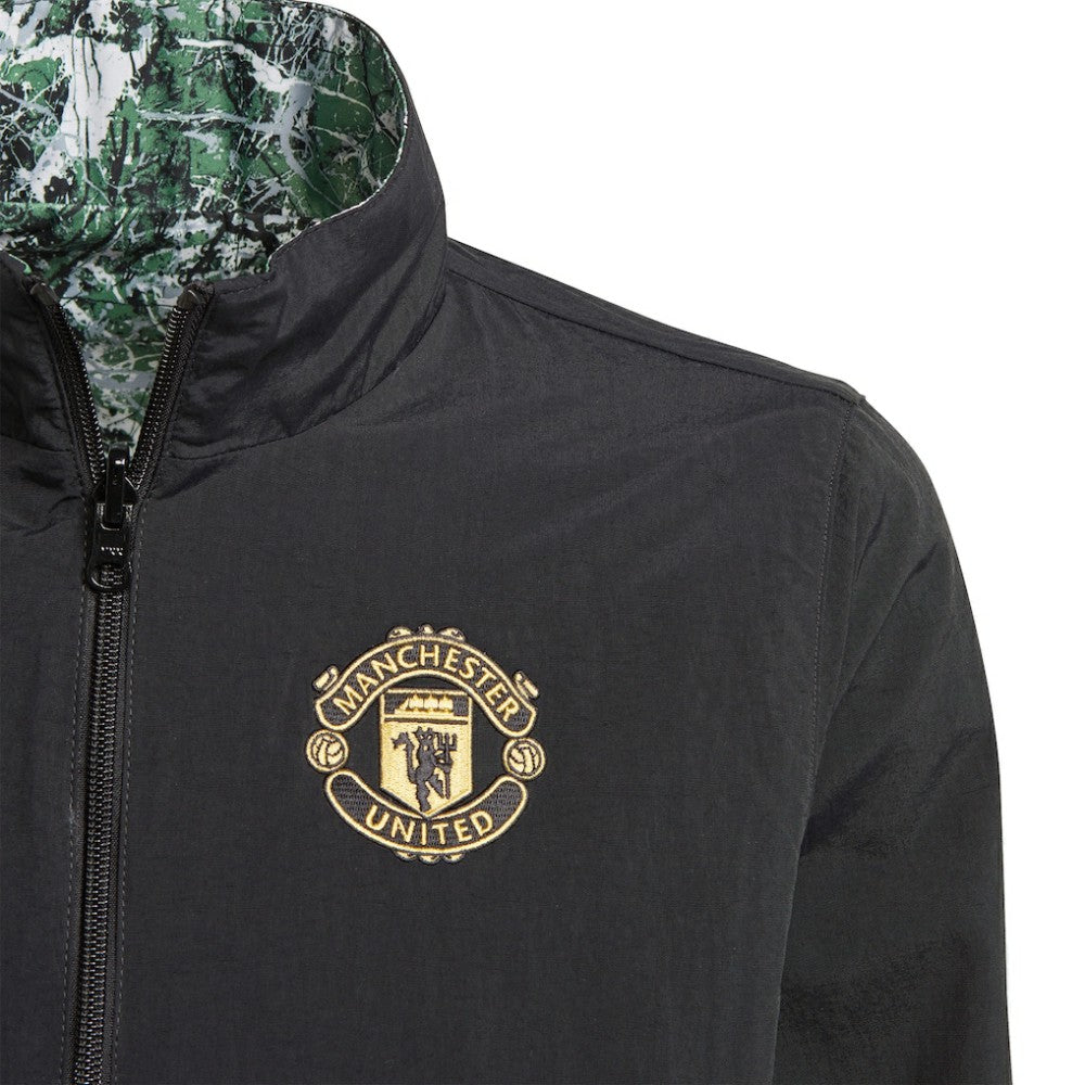 Manchester United x Stone Roses Originals Youth 2023/24 Reversible Anthem Full-Zip Jacket Black | Adidas Online