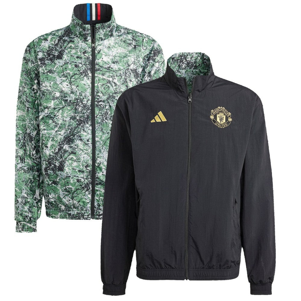 Manchester United x Stone Roses Originals 2023/24 Reversible Anthem Full-Zip Jacket Black | Adidas