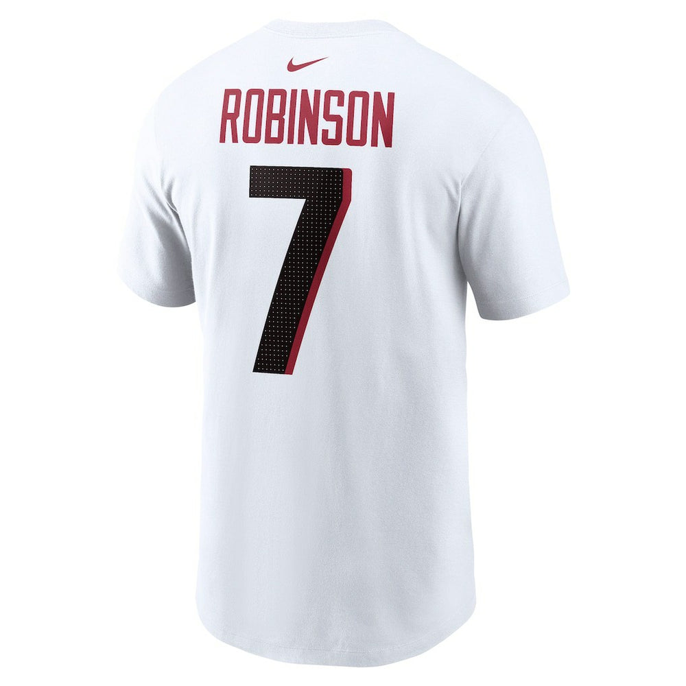 Bijan Robinson Atlanta Falcons Player Name & Number T-Shirt White | Nike for Sale