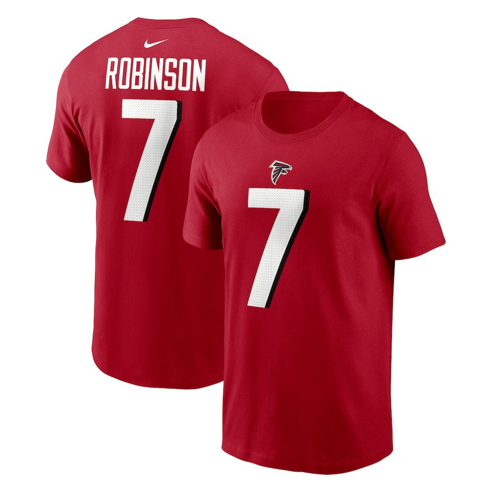 Bijan Robinson Atlanta Falcons Player Name & Number T-Shirt Red | Nike for Sale