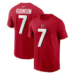 Bijan Robinson Atlanta Falcons Player Name & Number T-Shirt Red | Nike for Sale