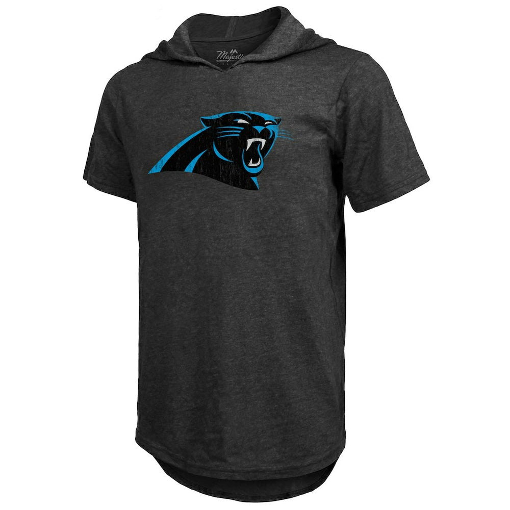 Bryce Young Carolina Panthers Majestic Threads Player Name & Number Tri-Blend Slim Fit Hoodie T-Shirt Black | NFL