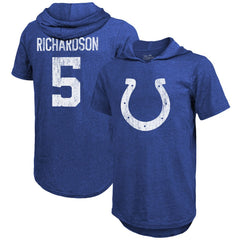 Anthony Richardson Indianapolis Colts Majestic Threads Player Name & Number Tri-Blend Slim Fit Hoodie T-Shirt Royal | NFL