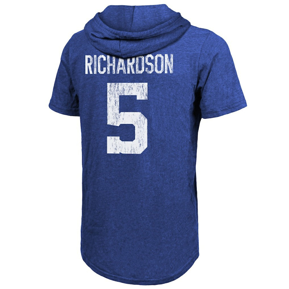 Anthony Richardson Indianapolis Colts Majestic Threads Player Name & Number Tri-Blend Slim Fit Hoodie T-Shirt Royal | NFL