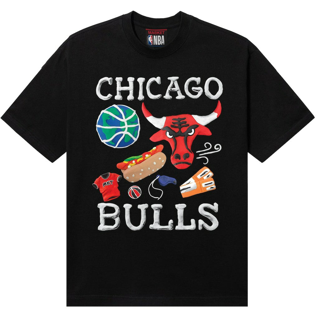 Chicago Bulls NBA x MARKET Unisex Claymation T-Shirt Black - NBA