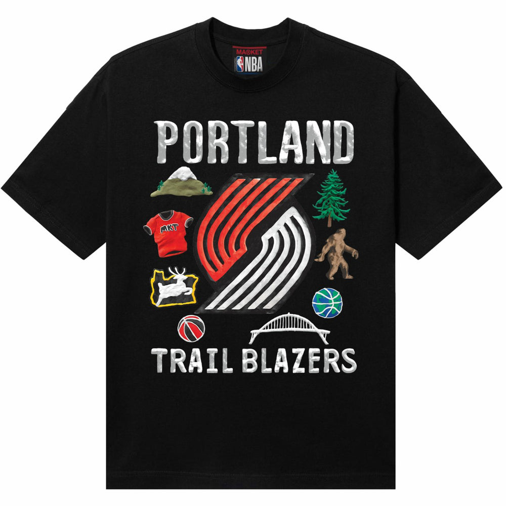 Portland Trail Blazers NBA x MARKET Unisex Claymation T-Shirt Black - NBA