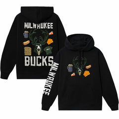 Milwaukee Bucks NBA x MARKET Unisex Claymation Pullover Hoodie Black - NBA