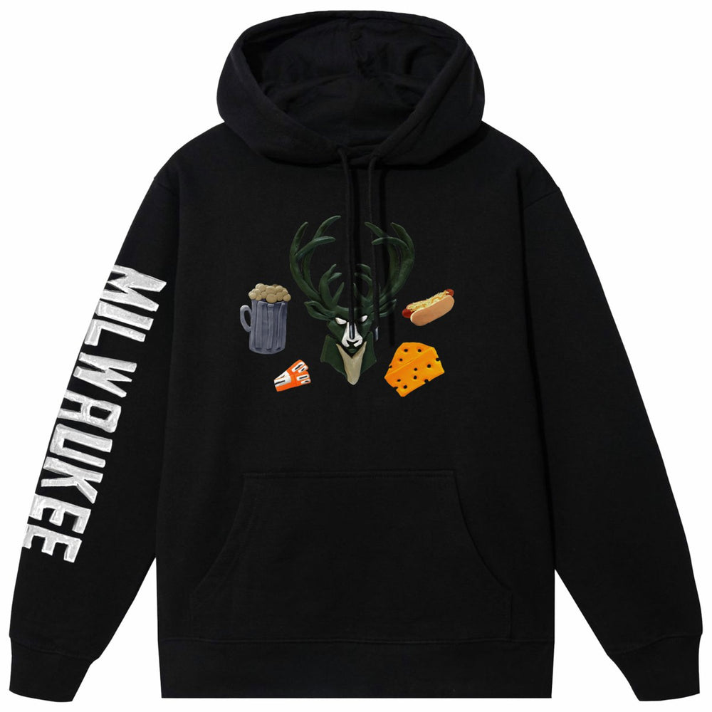 Milwaukee Bucks NBA x MARKET Unisex Claymation Pullover Hoodie Black - NBA