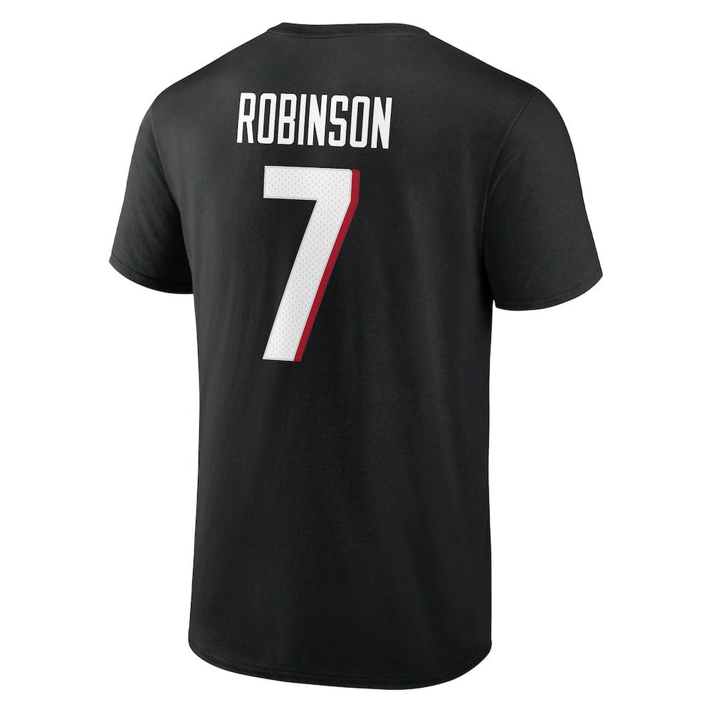 Bijan Robinson Atlanta Falcons Icon Name & Number T-Shirt Black | Fanatics