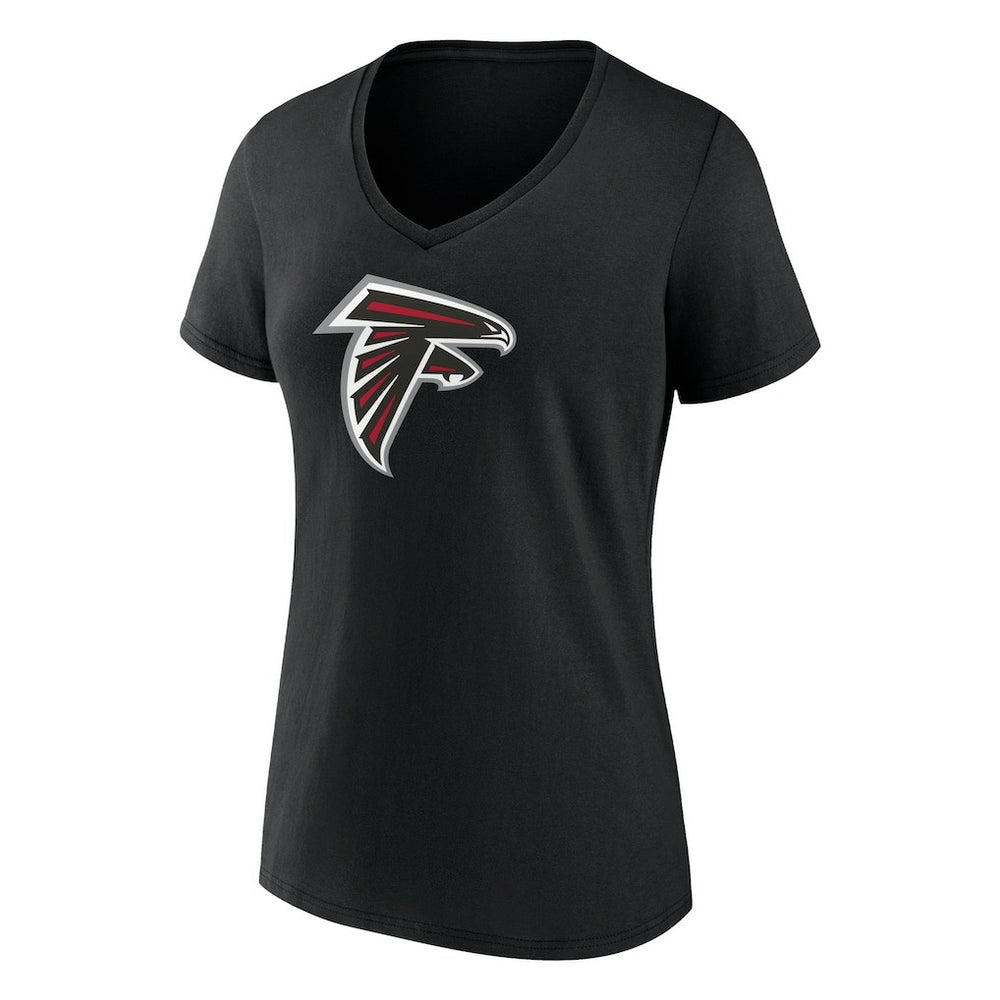 Bijan Robinson Atlanta Falcons Women's Icon Name & Number V-Neck T-Shirt Black | Fanatics