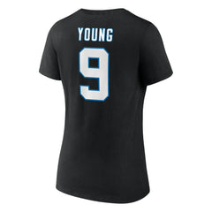 Bryce Young Carolina Panthers Women's Icon Name & Number V-Neck T-Shirt Black | Fanatics