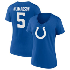 Anthony Richardson Indianapolis Colts Women's Icon Name & Number V-Neck T-Shirt Royal | Fanatics